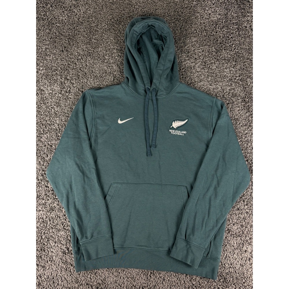 Nike Mens New Zealand Football Hoodie Green Fleece Pullover Large
